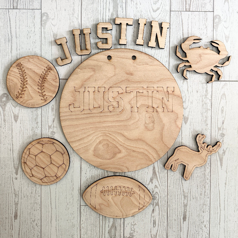 DIY Wood Painting Kit – Custom Kids Name Door Hanger Kit Boy