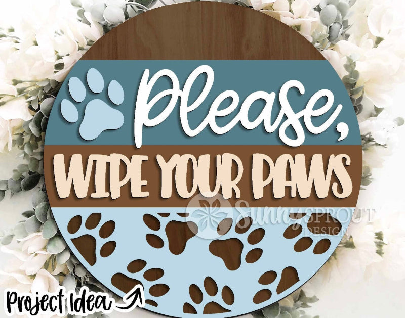 Dog Lover Paws Door Hanger DIY Wood Blank Kit – Dog DIY Decor