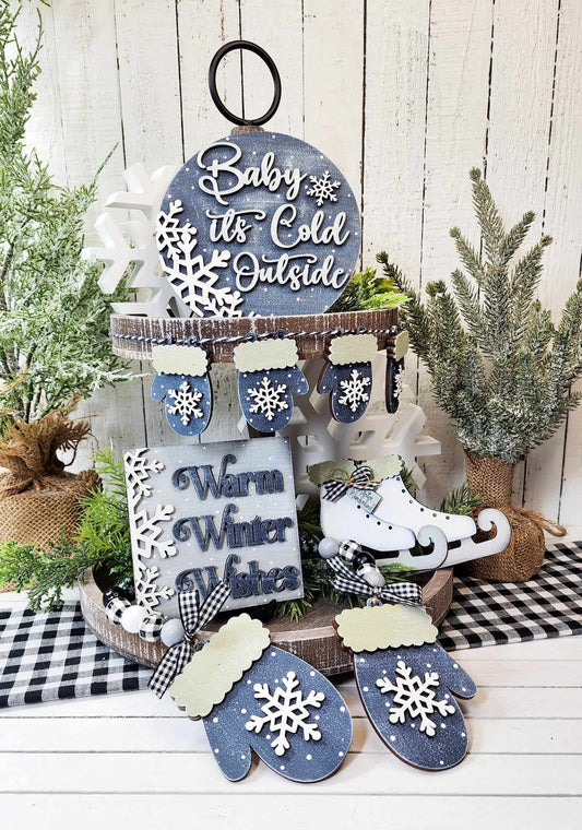 Winter Wonderland Tiered Tray DIY Wood Blanks Kit