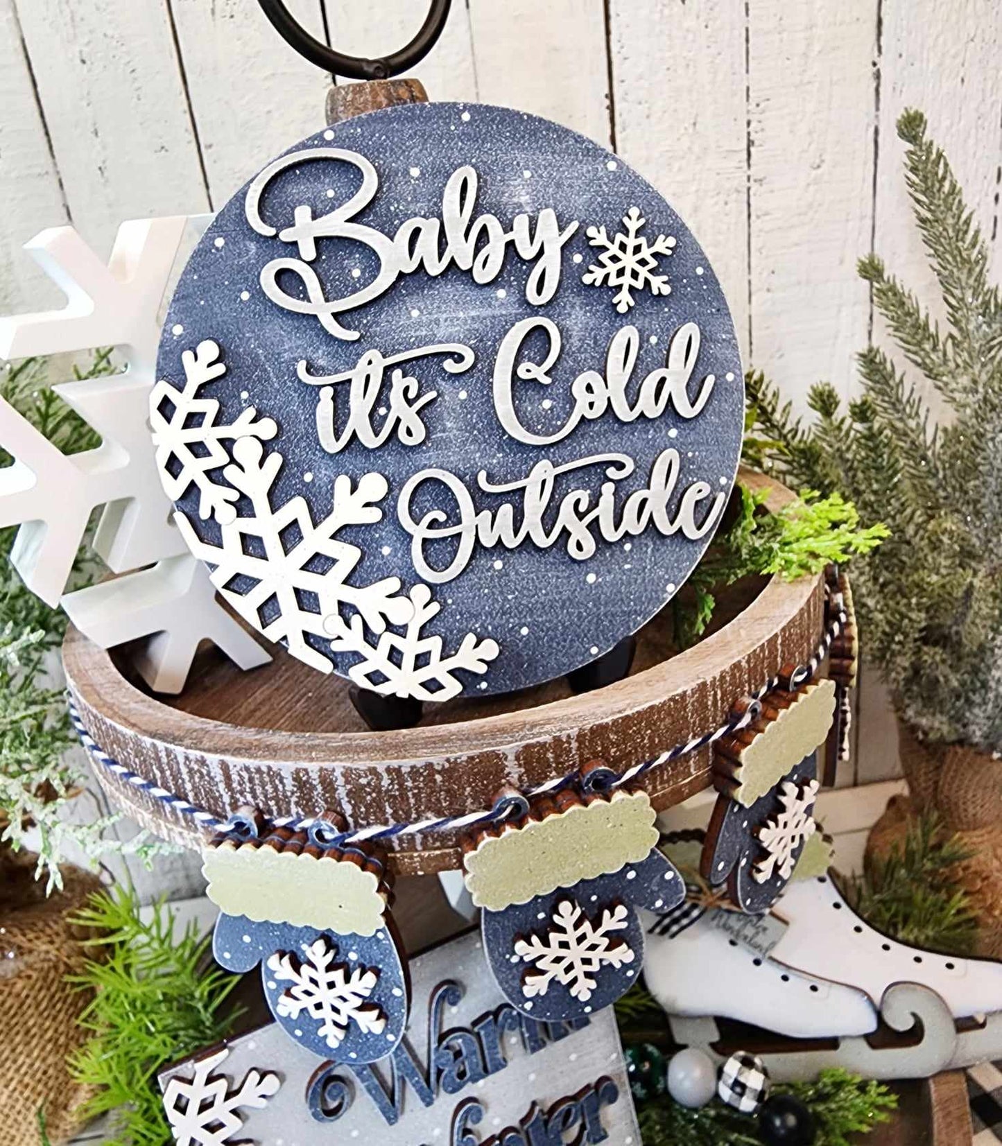 Winter Wonderland Tiered Tray DIY Wood Blanks Kit