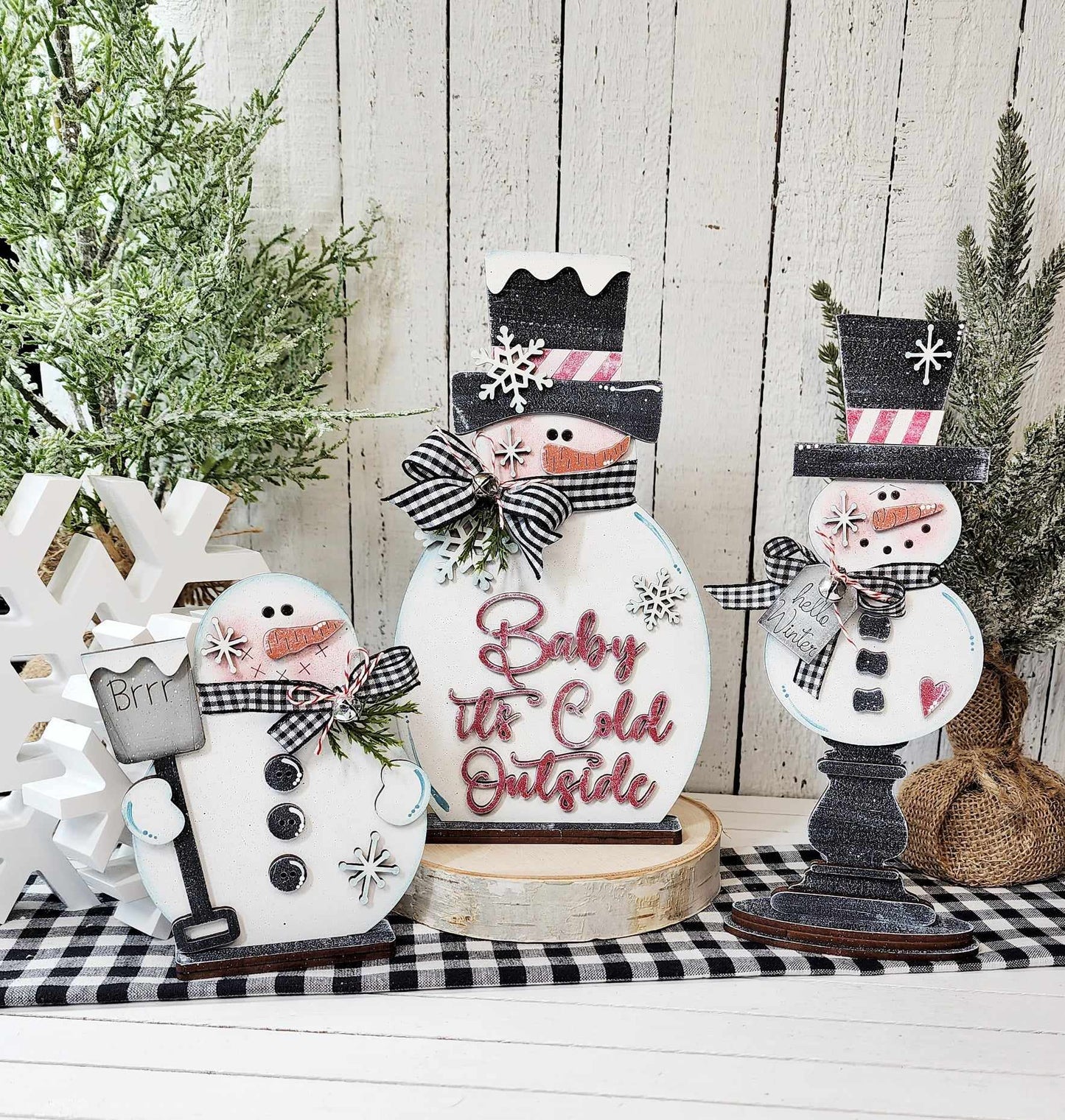 Snowman Family DIY Wood Blanks Kit