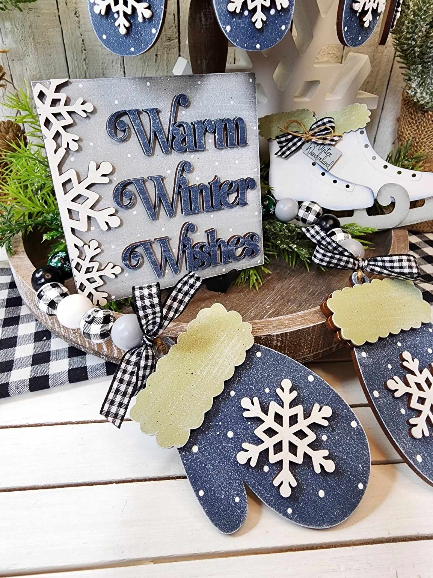 Winter Wonderland Tiered Tray DIY Wood Blanks Kit