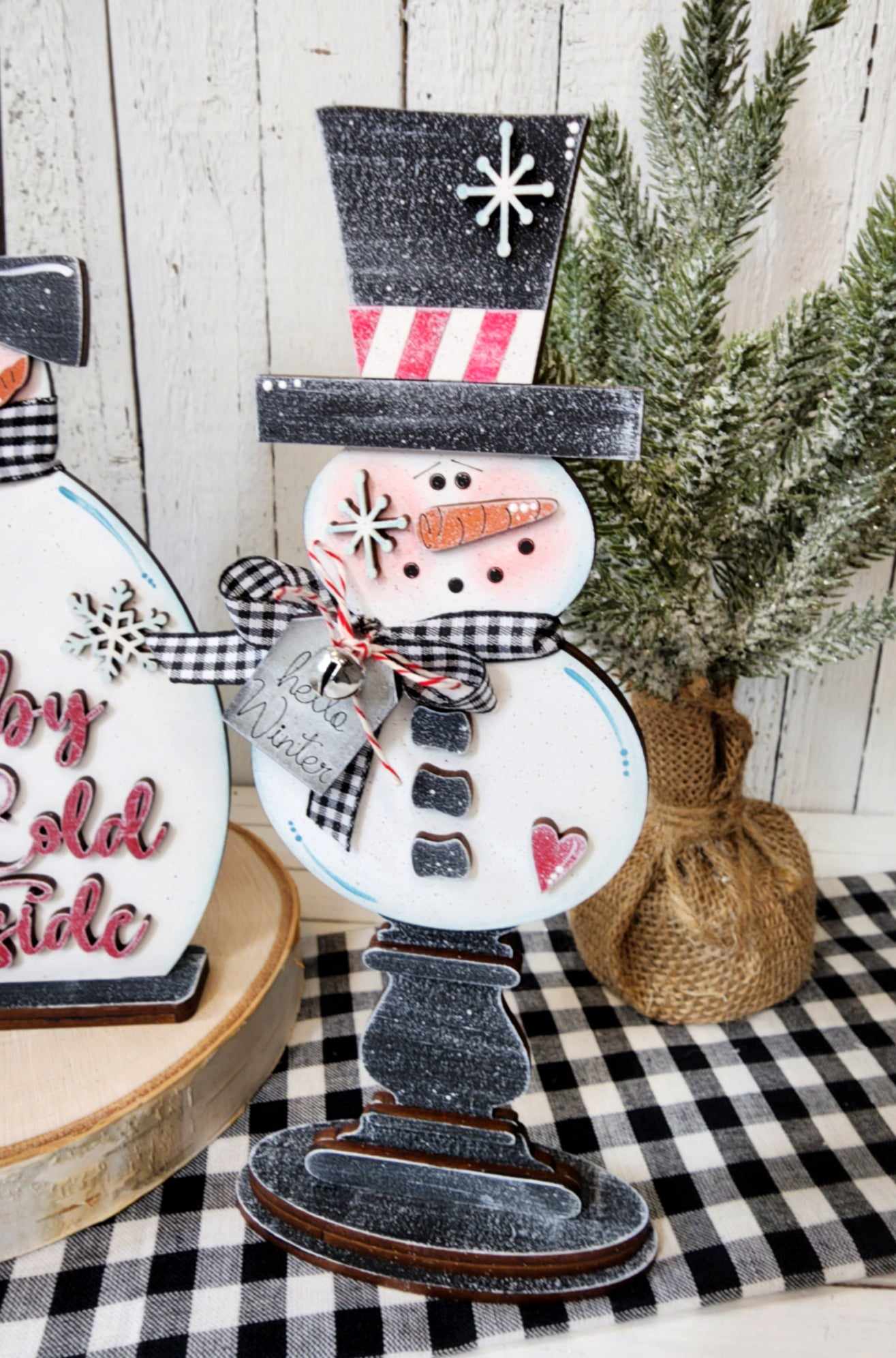 Snowman Family DIY Wood Blanks Kit