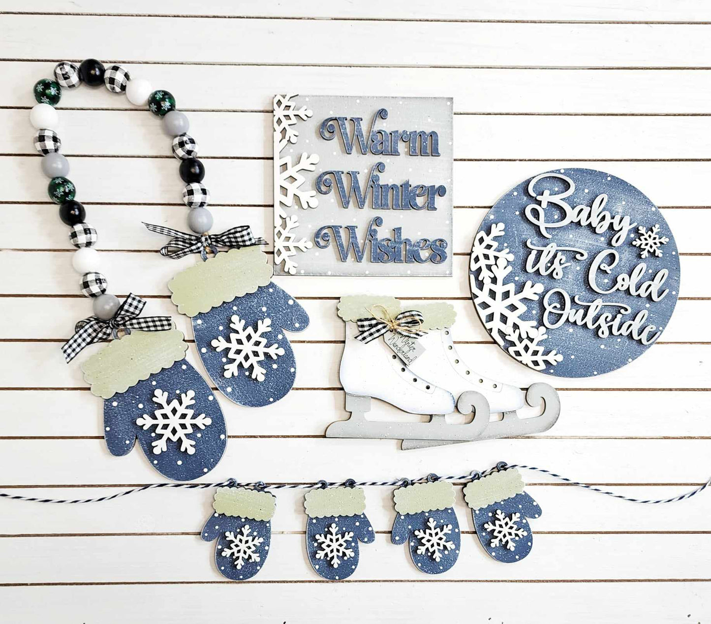 Winter Wonderland Tiered Tray DIY Wood Blanks Kit