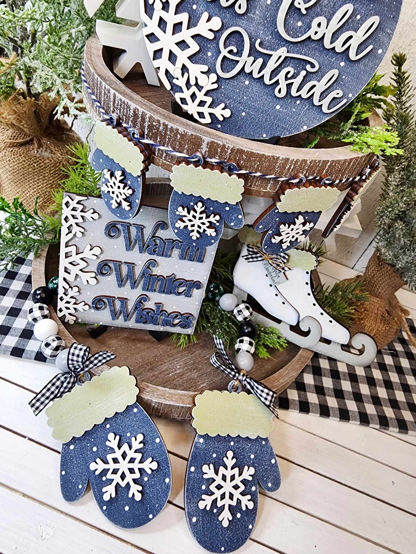 Winter Wonderland Tiered Tray DIY Wood Blanks Kit