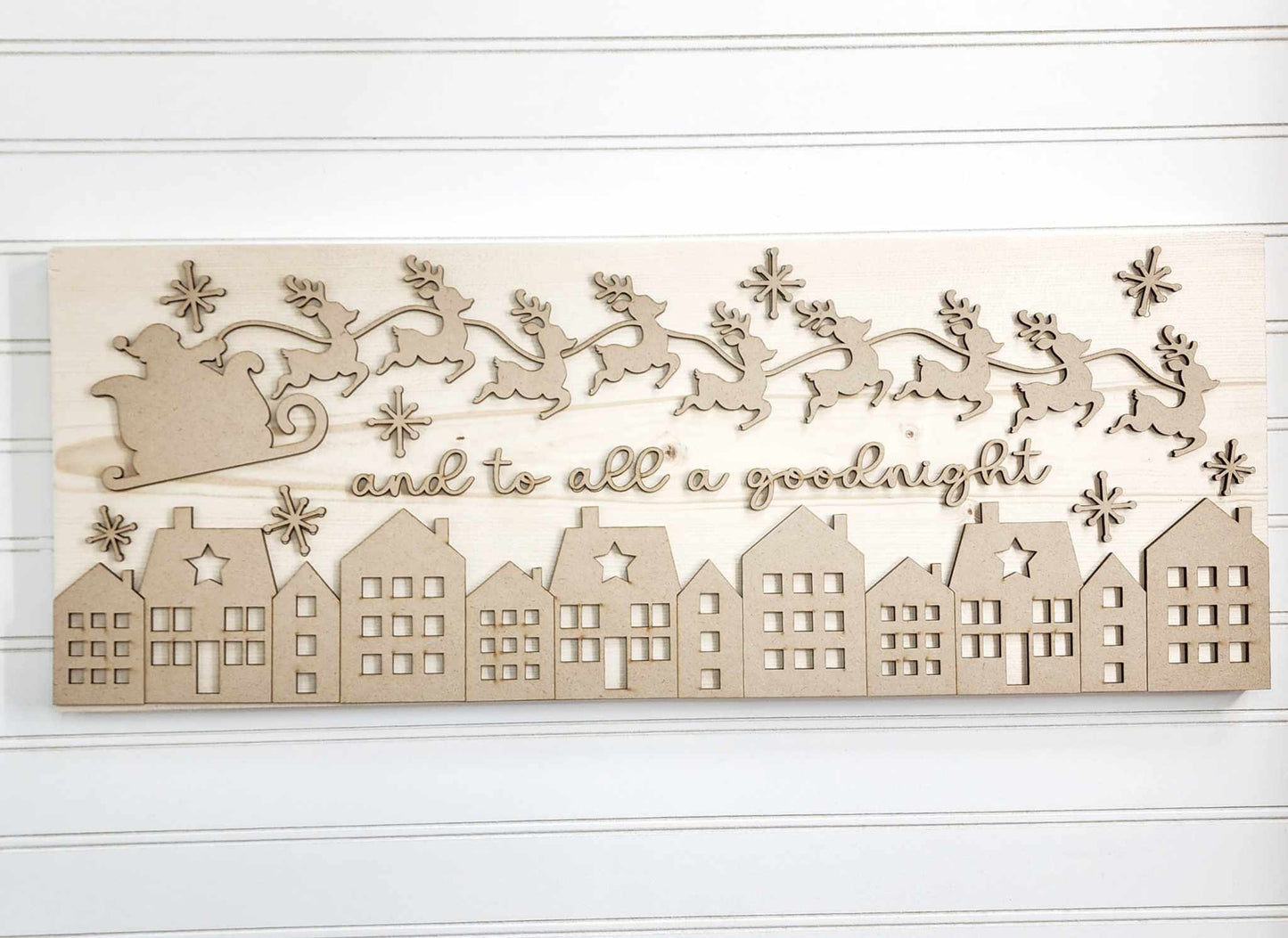 Santa Sleigh and Village DIY Wood Blanks Kit