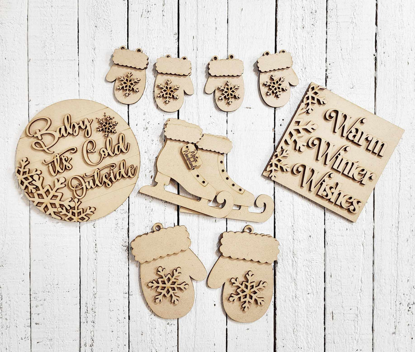 Winter Wonderland Tiered Tray DIY Wood Blanks Kit