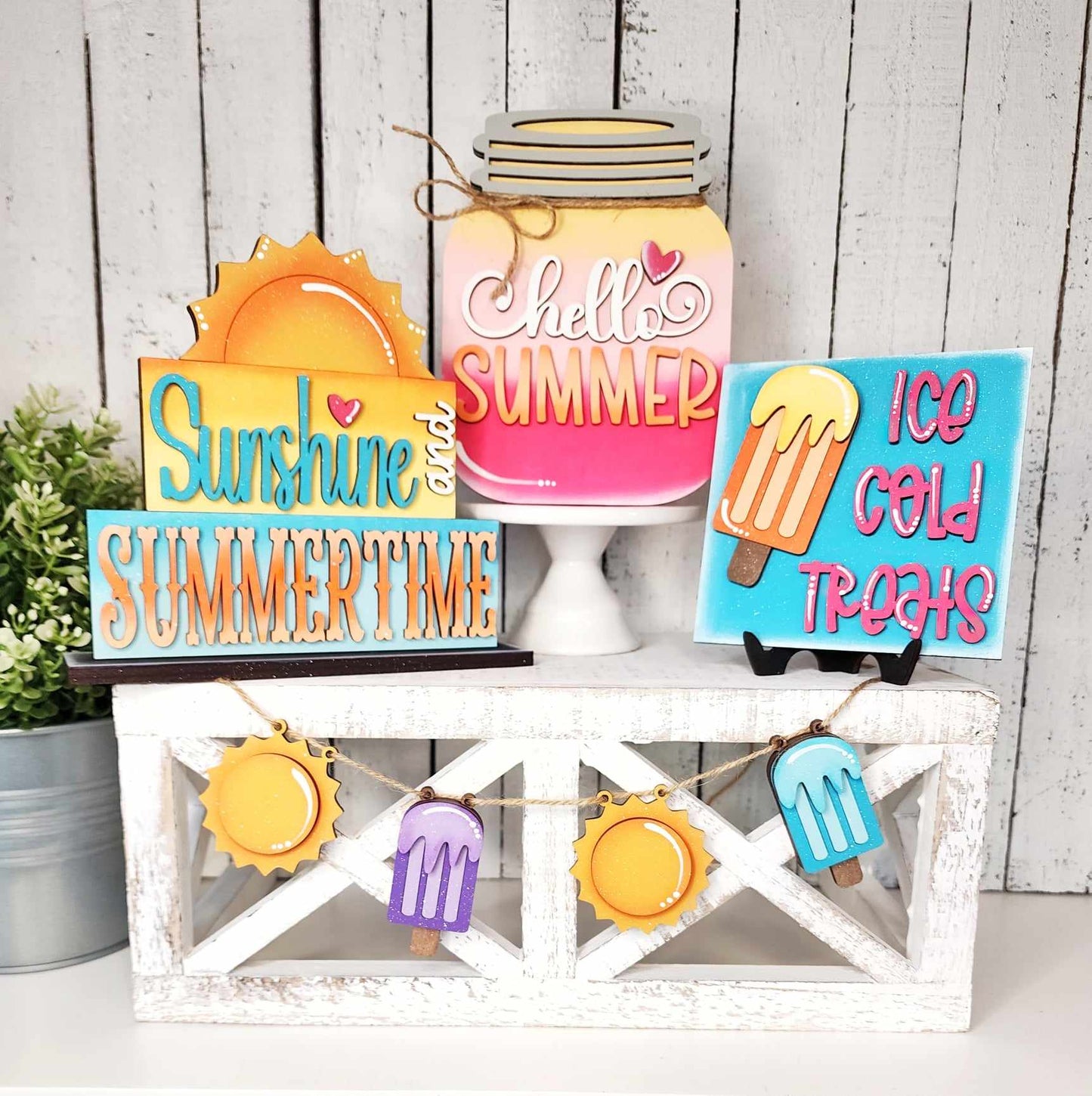 Summer Tiered Tray DIY Wood Blanks Kit