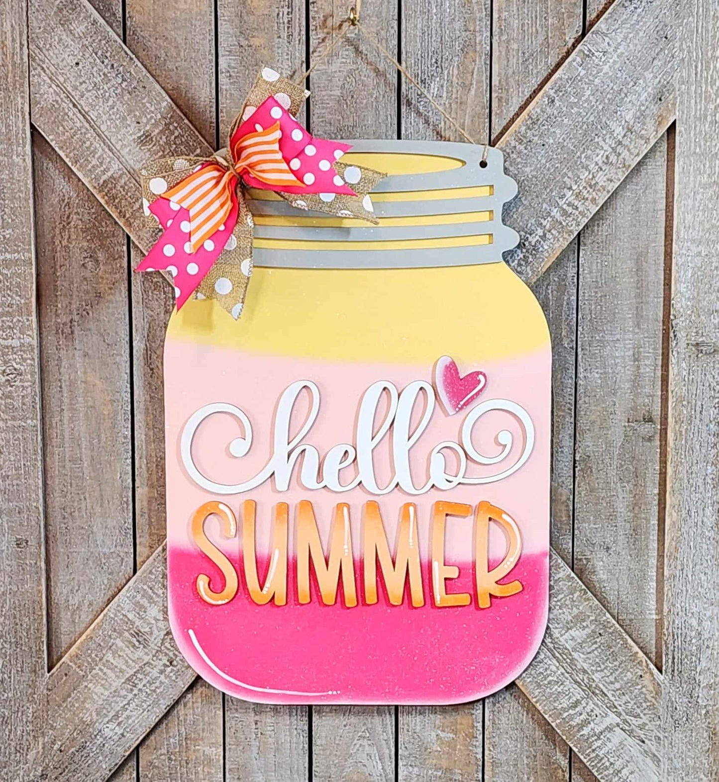 Hello Summer Mason Jar Door Hanger DIY Wood Blanks Kit