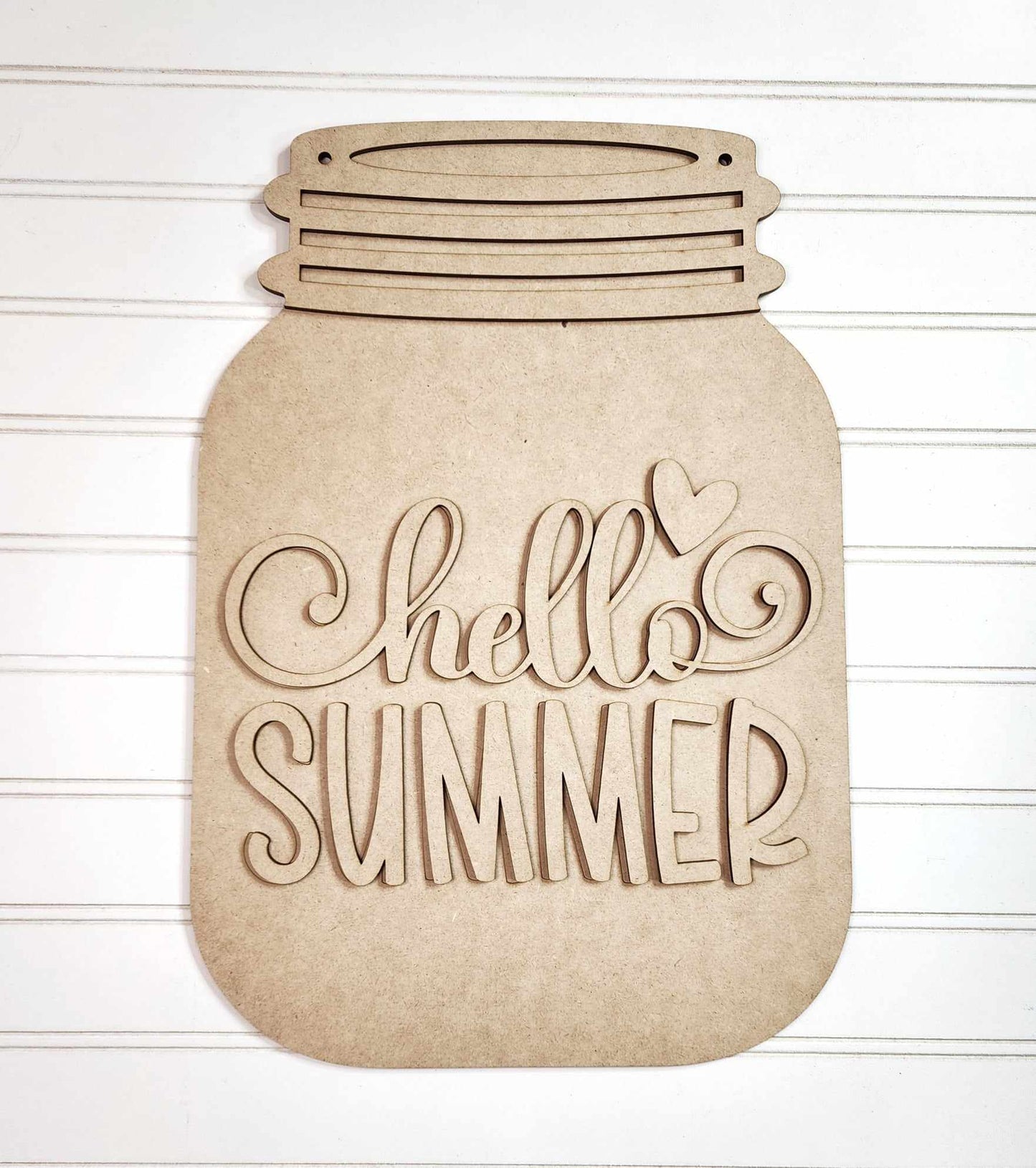 Hello Summer Mason Jar Door Hanger DIY Wood Blanks Kit