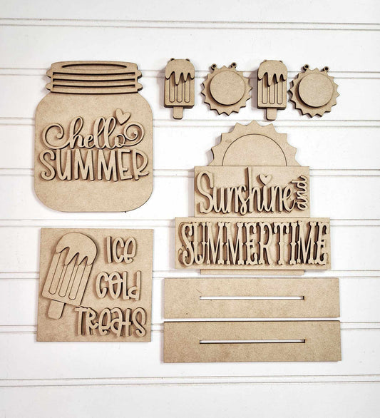 Summer Tiered Tray DIY Wood Blanks Kit