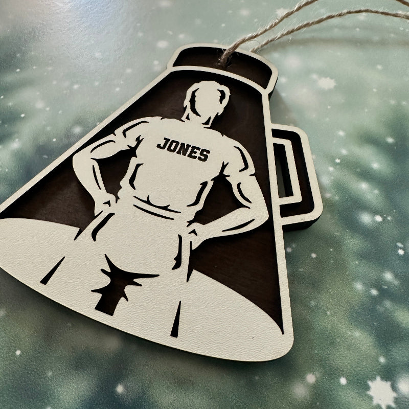 Cheerleader Wood Ornament Male