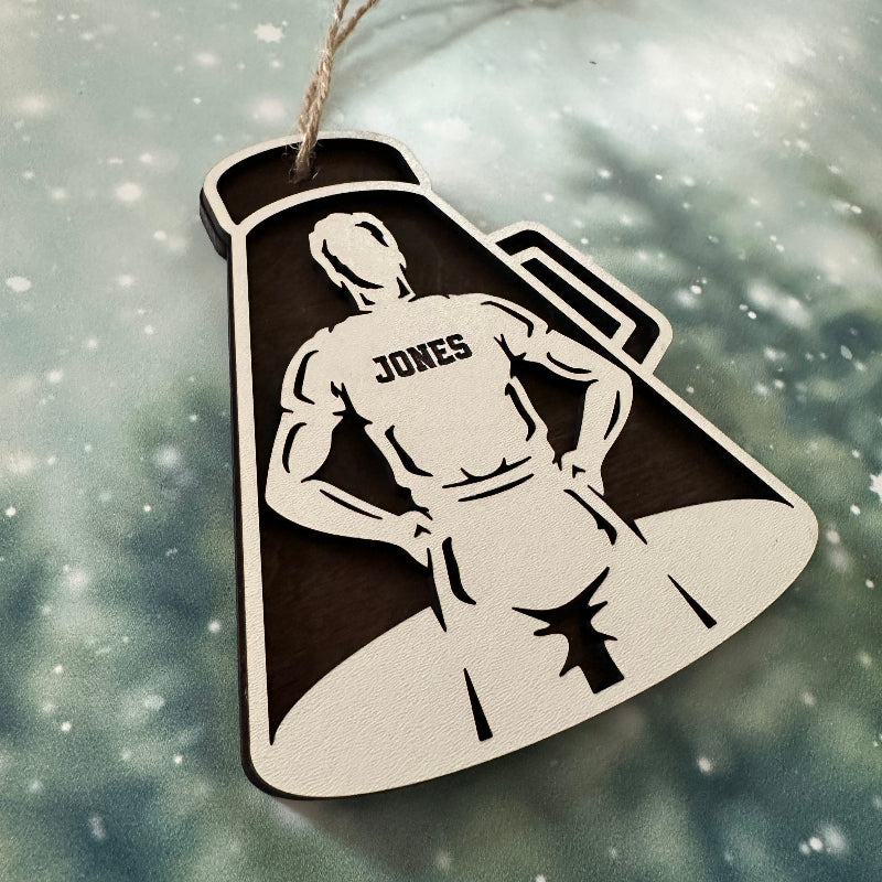 Cheerleader Wood Ornament Male