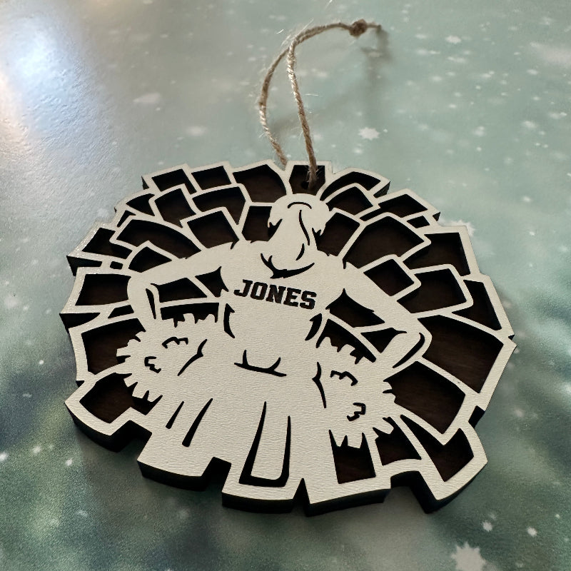 Custom Cheerleader Pom Pom Ornament