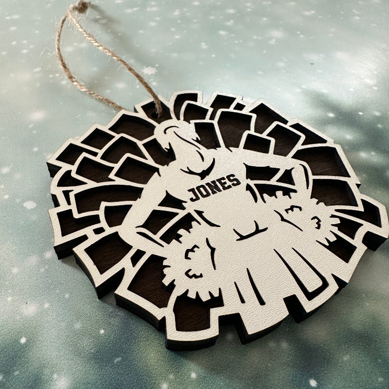 Custom Cheerleader Pom Pom Ornament