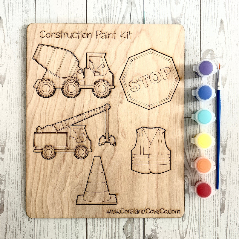 DIY Wood Painting Kit – Construction Kids Craft for Beginners