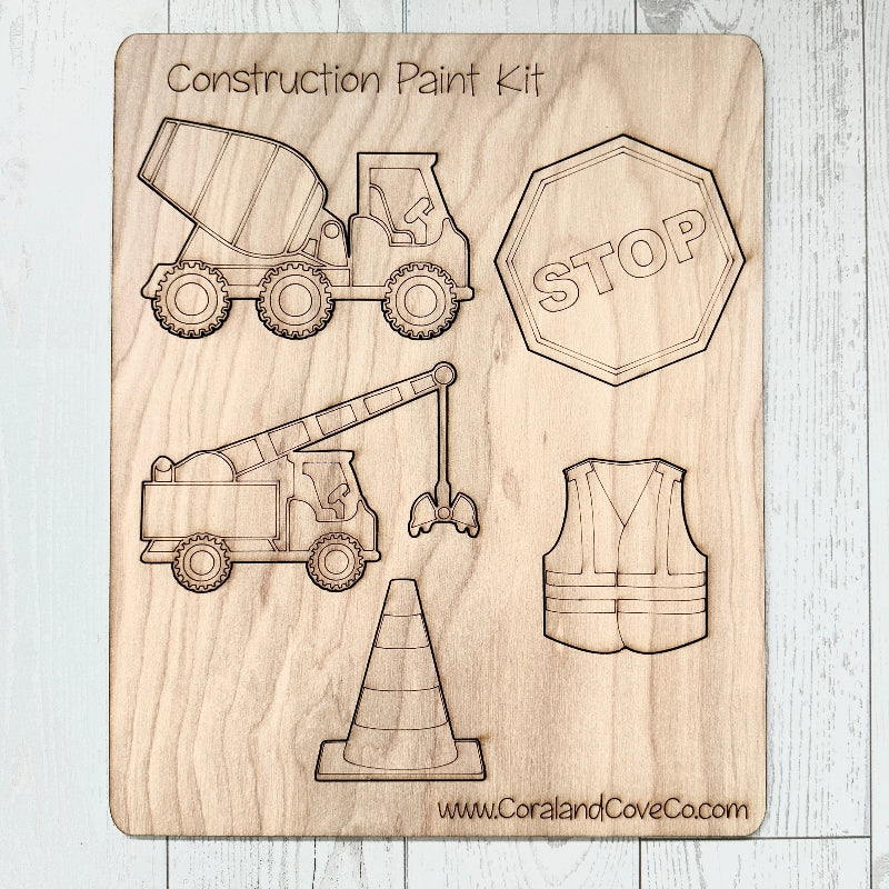 DIY Wood Painting Kit – Construction Kids Craft for Beginners