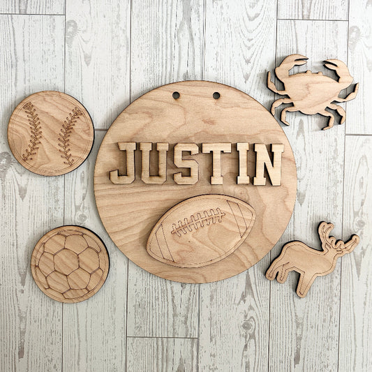 DIY Wood Painting Kit – Custom Kids Name Door Hanger Kit Boy