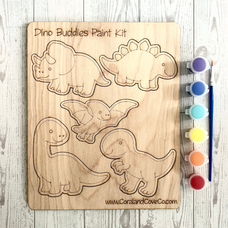DIY Wood Painting Kit – Dinosaur Kids Craft for Beginners