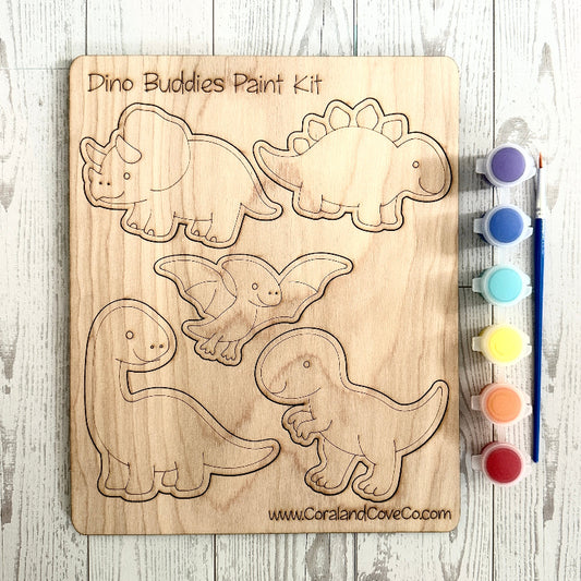 DIY Wood Painting Kit – Dinosaur Kids Craft for Beginners