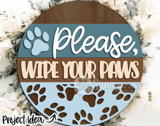 Dog Lover Paws Door Hanger DIY Wood Blank Kit –  Dog DIY Decor