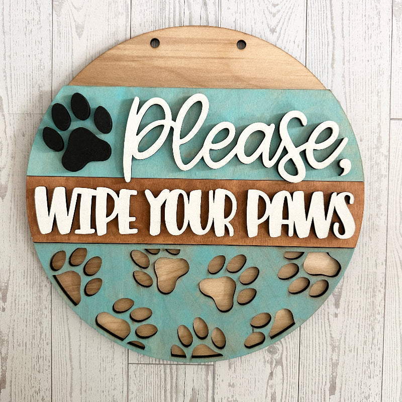 Dog Lover Paws Door Hanger DIY Wood Blank Kit –  Dog DIY Decor