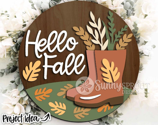 Fall Boots and Leaves DIY Wood Blank Kit – Beginner Friendly Autumn DIY Decor