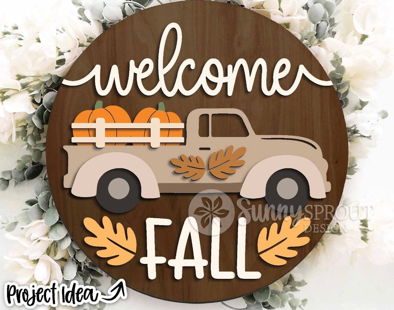 Fall Truck with Pumpkins DIY Wood Blank Kit – Beginner Friendly Farm DIY Decor