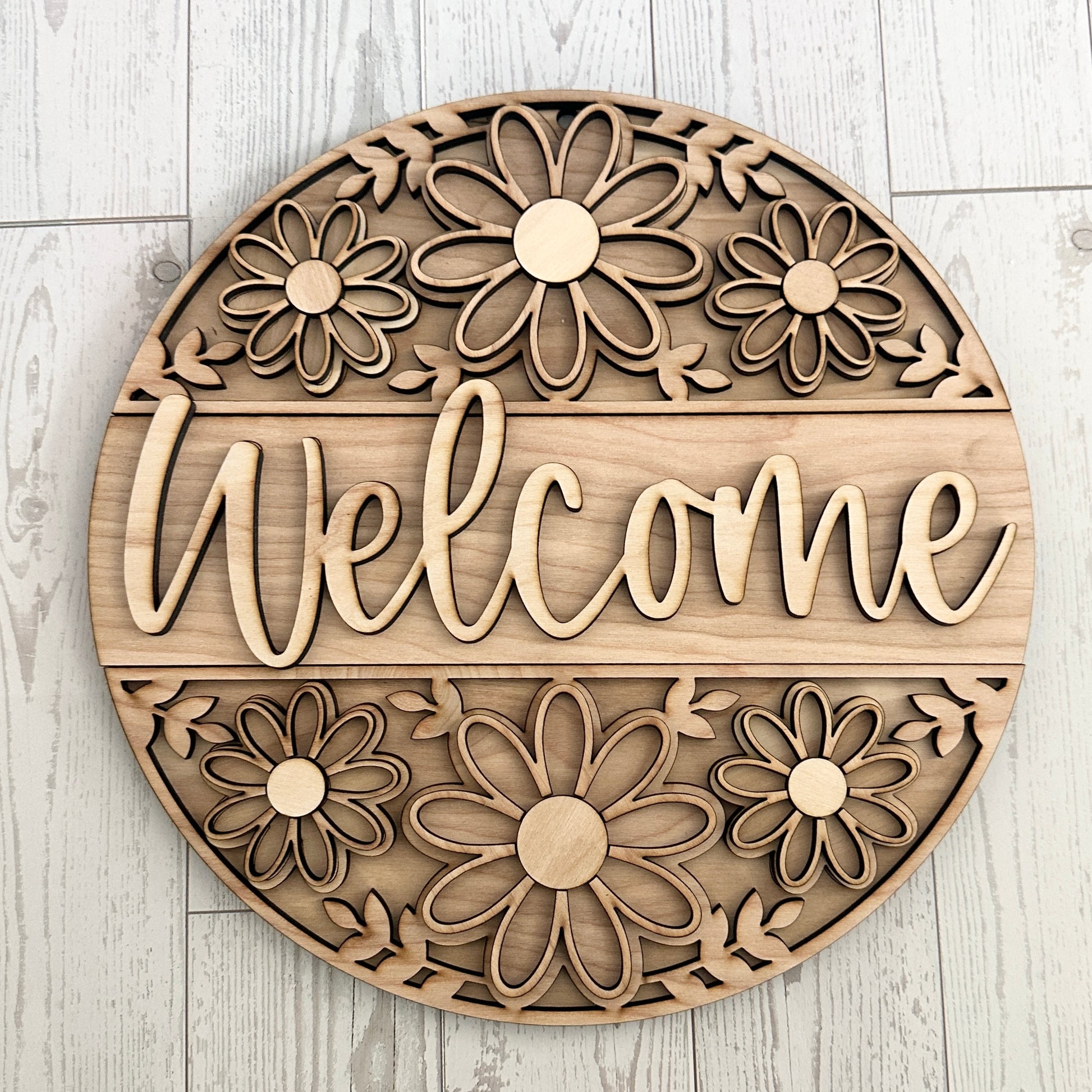 Spring Welcome Door Hanger DIY Wood Blanks Kit